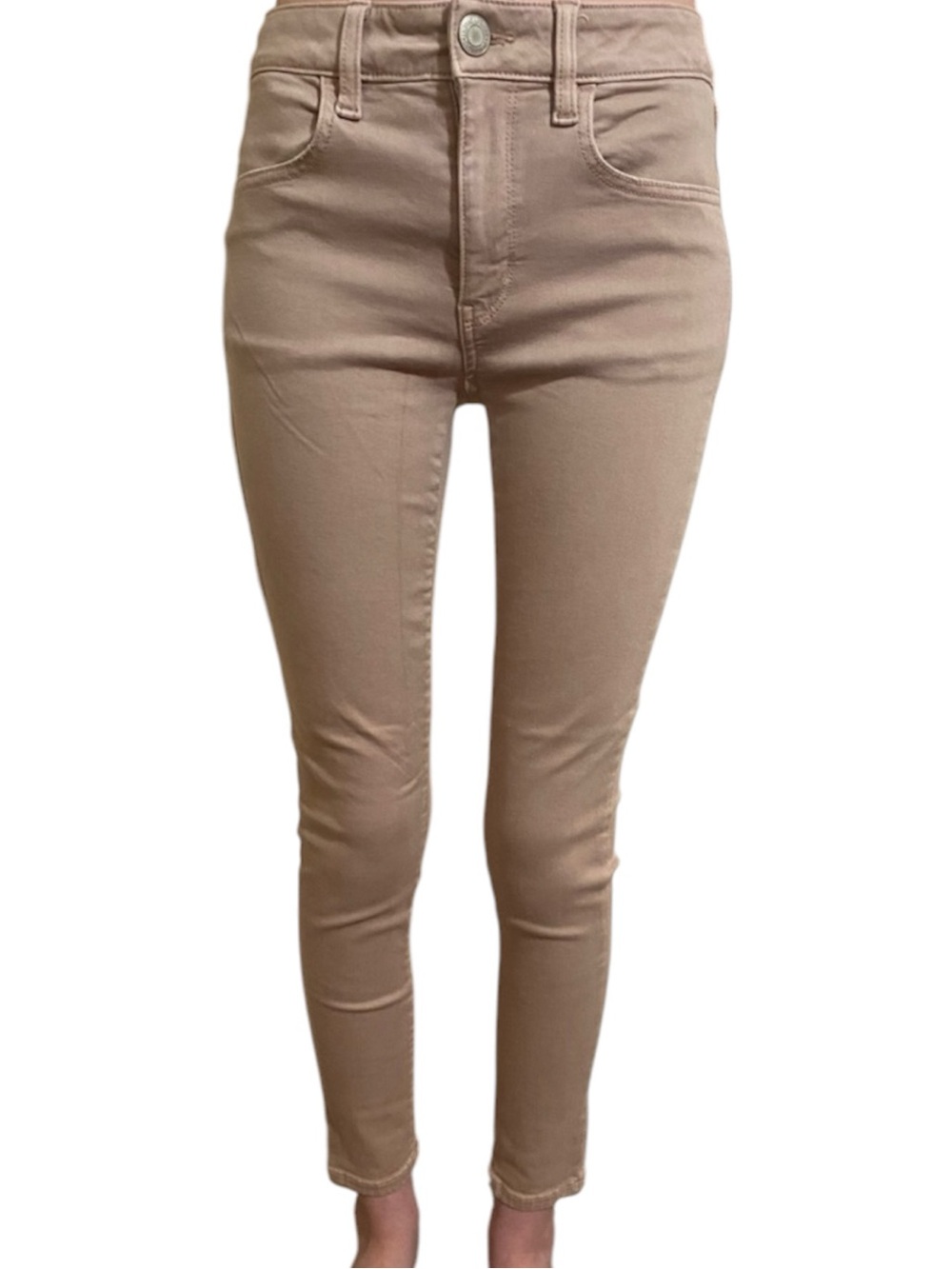 American Eagle Outfitters High-Rise Skinny Jeans in beige y2k prep